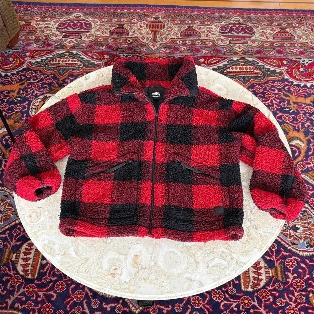 Roots Buffalo Plaid Sherpa Jacket – Red & Black – Size M - Picture 8 of 17